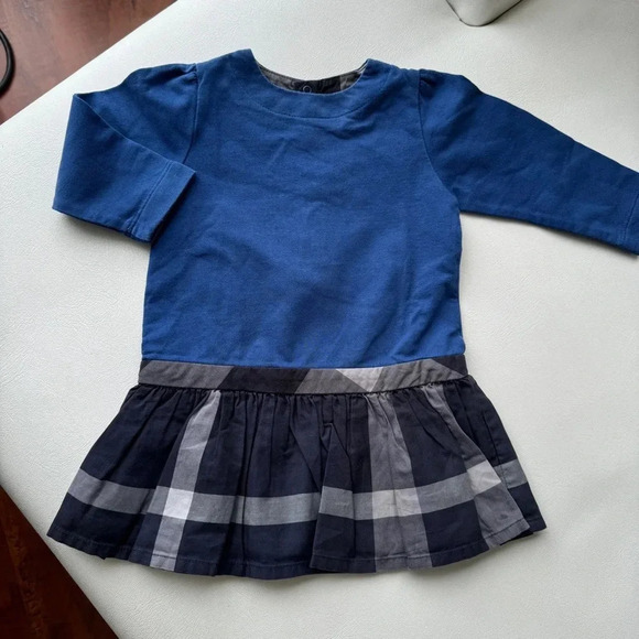 Burberry Other - Baby kid dress 3/6 months Burberry long sleeves blue